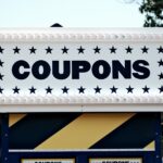a sign that says coupons